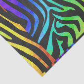 Zebra, zwarte en regenboogafdrukken tissuepapier (Detail)