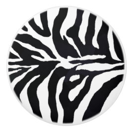 Zebra zwarte en witte printpenningen keramische knop
