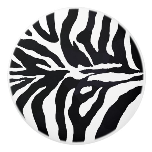 Zebra zwarte en witte printpenningen keramische knop (Voorkant)