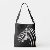 Zebra zwarte en witte strepen crossbody tas (Achterkant)