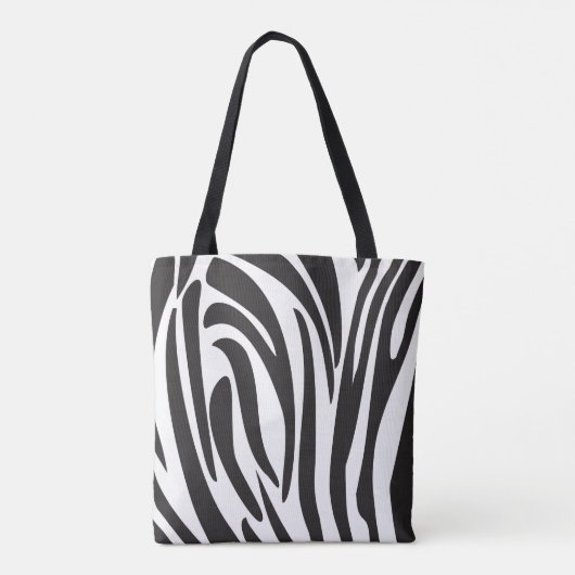 Zebra zwarte en witte strepen, rendy ontwerp draagtas (Achterkant)