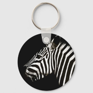 Zebra zwarte en witte strepen sleutelhanger