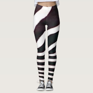 Zebra zwarte en witte stripes - AfdrukLeggings Leggings