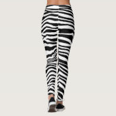 Zebra zwarte witte strepen   leggings (Achterkant)
