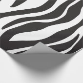 Zebra zwarte & witte strips cadeaupapier (Hoek)