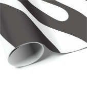 Zebra zwarte & witte strips cadeaupapier (Rol Hoek)