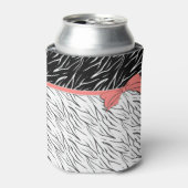 Zebra zwarte witte tijgerleder strepen roze blikjeskoeler (Blikje Voorkant)