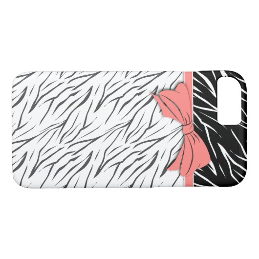 Zebra zwarte witte tijgerleder strepen roze Case-Mate iPhone case (Achterkant (Horizontaal))