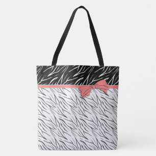 Zebra zwarte witte tijgerleder strepen roze draagtas