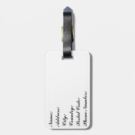 Zebraafdruk Bagagelabel (Achterkant verticaal)