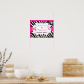 Zebraafdruk Birthday Pamper Party Poster (Keuken)
