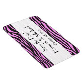 Zebraafdrukken, stripes, roze Zebra, sla de datum  Magneet (Rechterzijde)