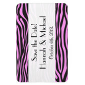 Zebraafdrukken, stripes, roze Zebra, sla de datum  Magneet (Verticaal)