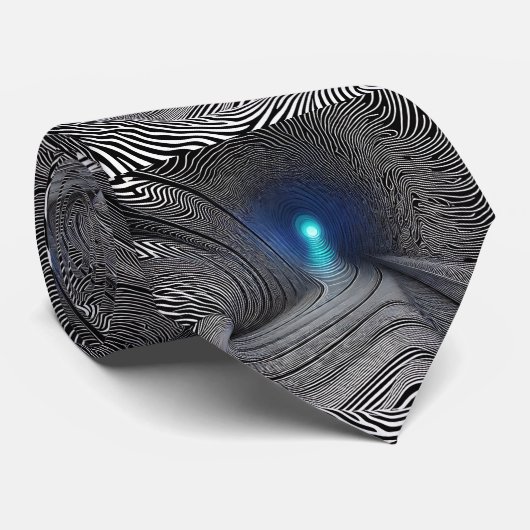 Zebradruk optische illusie, stropdas (Opgerold)