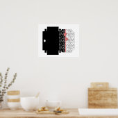 Zebrahuid zwart wit tijger leer strepen roze poster (Keuken)