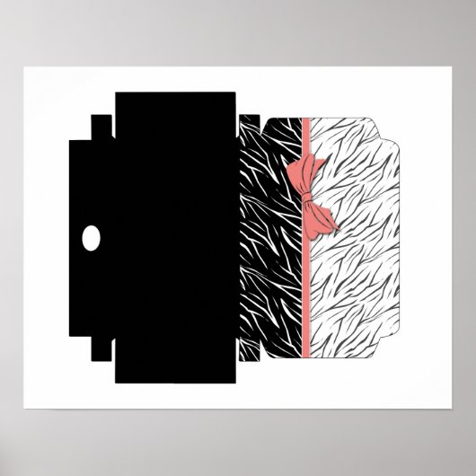 Zebrahuid zwart wit tijger leer strepen roze poster (Voorkant)