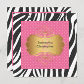 Zebralijnen/bruiloft Kaart (Voorkant / Achterkant)