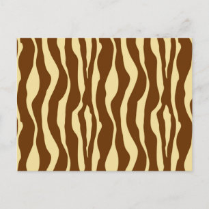 Zebralijnen - Chocolade Brown en Camel Tan Briefkaart