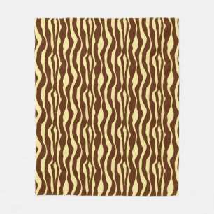 Zebralijnen - Chocolade Brown en Camel Tan Fleece Deken