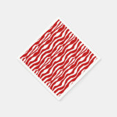 Zebralijnen - Diep rood en wit Servetten (Hoek)