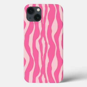 Zebralijnen - Fuchsia en lichtroze iPhone 13 Hoesje