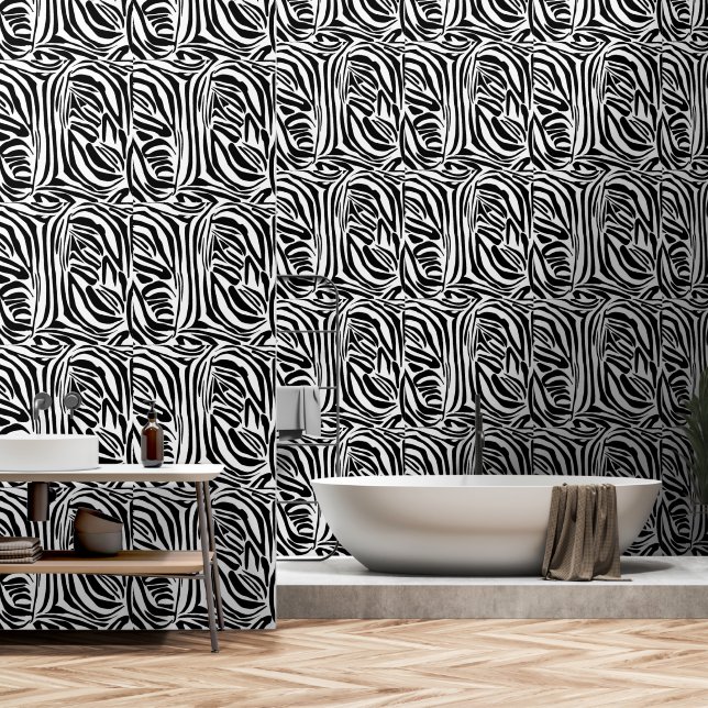 Zebrapatroon Behang (Badkamer)