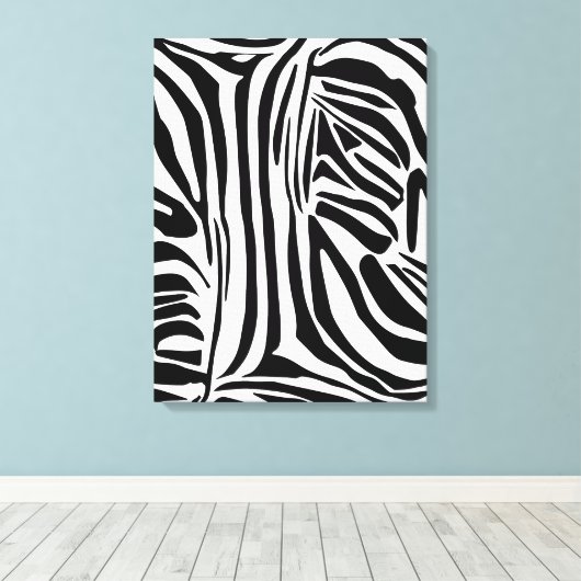Zebrapatroon Canvas Afdruk (Insitu (Houten vloer))