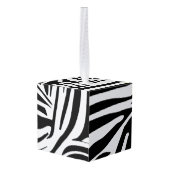 Zebrapatroon Kubus Ornament (Achter hoekig)