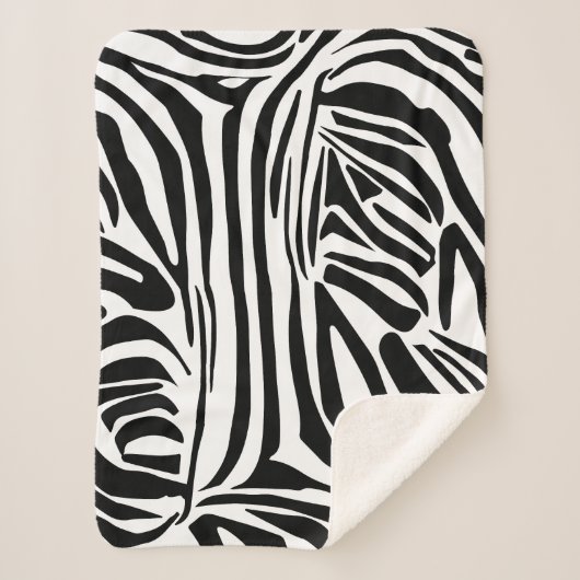 Zebrapatroon Sherpa Deken (Voorkant)