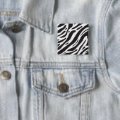 Zebrapprint Vierkante Button 5,1 Cm (In situ)