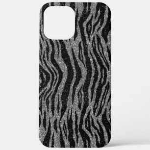 Zebrapriem Zwart en Grijs Zilver iPhone 12 Pro Max Hoesje