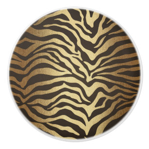 Zebraprint Dierenvachtprint Moderne Glamour Goud Keramische Knop