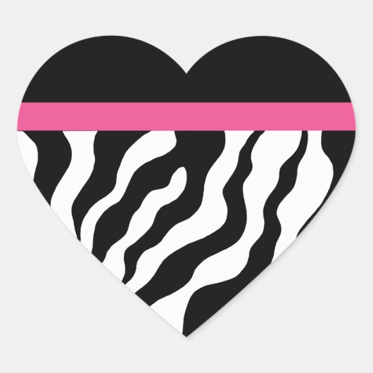 Zebraprint Hartstickers Hart Sticker (Voorkant)