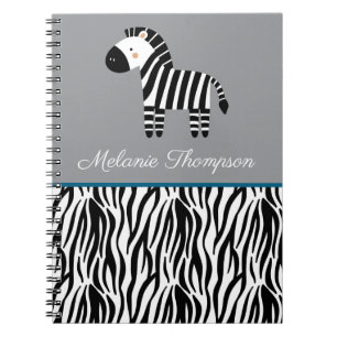 Zebraprint patroon Aangepaste naam Notitieboek