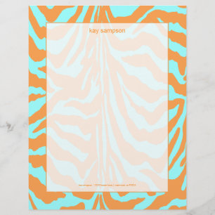Zebraprint, retro kleuren briefhoofd ontwerp