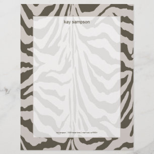Zebraprint, retrokleuren grafiet + grijs briefhoofd ontwerp