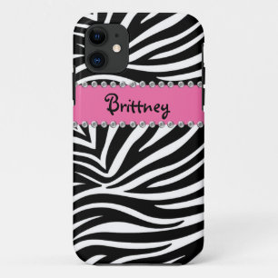 Zebraprint & Rhinestone BLING Hoesje Iphone 5 Hoes