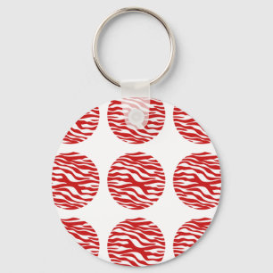 Zebraprint Stippen Sleutelhanger