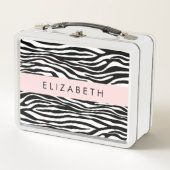 Zebraprint, strepen, zwart-wit, Jouw naam (Voorkant)