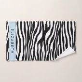 Zebraprint, strepen, zwart-wit, Jouw naam Bad Handdoek (Handdoek)