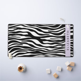Zebraprint, strepen, zwart-wit, Jouw naam Bureaumat