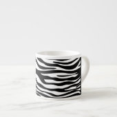 Zebraprint, strepen, zwart-wit, Jouw naam Espresso Kop (Voorkant rechts)