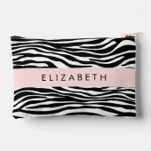 Zebraprint, strepen, zwart-wit, Jouw naam Etui (Achterkant)