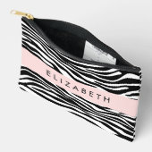 Zebraprint, strepen, zwart-wit, Jouw naam Etui (Open)