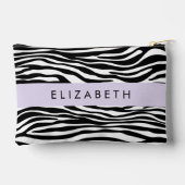 Zebraprint, strepen, zwart-wit, Jouw naam Etui (Achterkant)