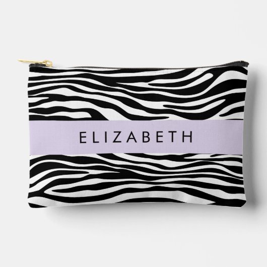 Zebraprint, strepen, zwart-wit, Jouw naam Etui (Voorkant)
