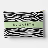 Zebraprint, strepen, zwart-wit, Jouw naam Etui (Achterkant)