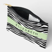 Zebraprint, strepen, zwart-wit, Jouw naam Etui (Open)