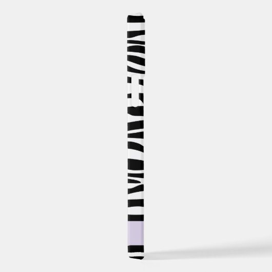 Zebraprint, strepen, zwart-wit, Jouw naam iPhone Hoesje (Rechterkant)