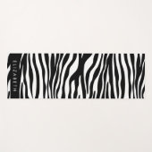 Zebraprint, strepen, zwart-wit, Jouw naam Yogamat (Voorkant (horizontaal))
